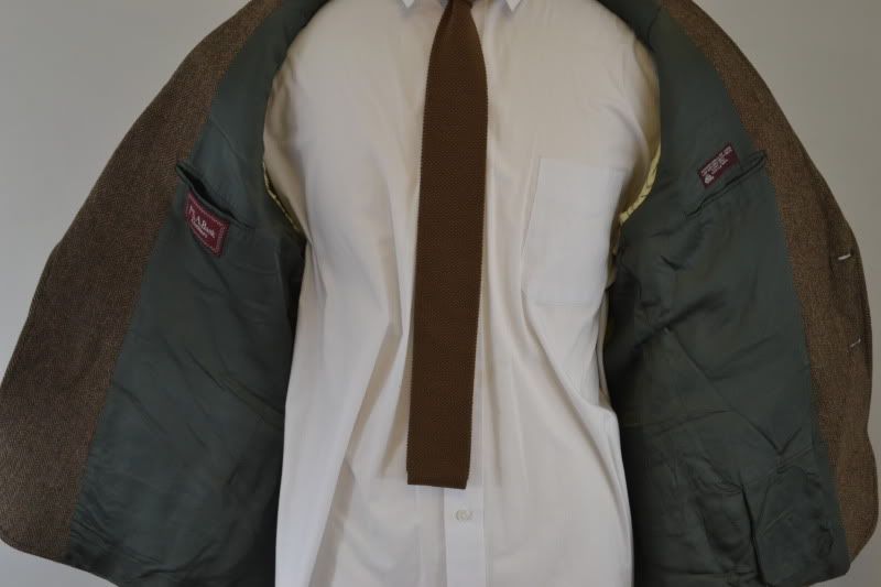 Jos. A Bank Mens 100% Wool Tweed Brown Herringbone Sports Coat Blazer 