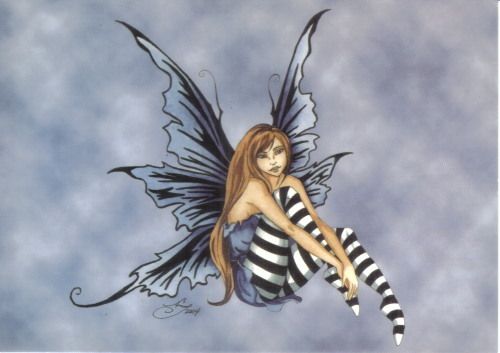 Amy Browns Imagine Sitting Fairy Art Postcard 2001 NEW  