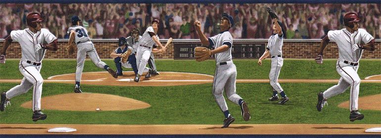 WOW Realistic Baseball GAME Wallpaper Border TW38055B  