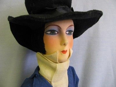 TWO 27 Cloth Face boudoir Dolls Man & Woman Circa 1920s Clean 