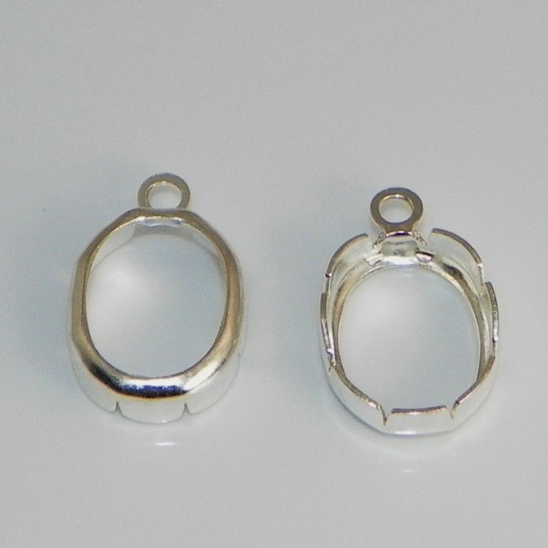 8x6 Oval Sterling Silver HIGH Wall Backset Drop 1pc  