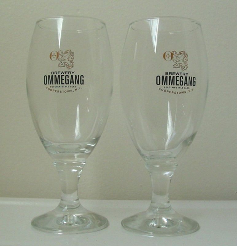 OMMEGANG Belgian Style Ale CHALICE BEER Glasses/PAIR  