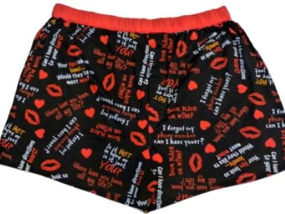 Mens Sexy Pick Up Lines Boxers Hearts & Lips Boxer Shorts Valentines 