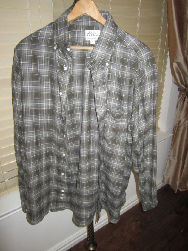   Faconnable Albert Goldberg Long Sleeve Cotton Flannel Shirt XL  