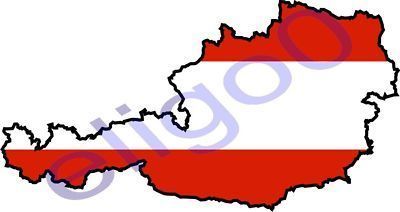 1x STICKER Austria SILHOUETTE BUMPER DECAL MAP FLAG  
