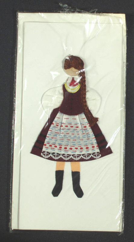 HANDMADE Greeting Card   Polish Folk Costume POLAND [1]  