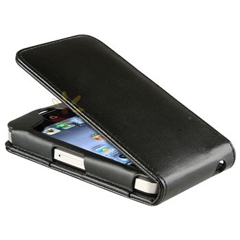 Black Leather Skin Case Cover For iPhone 4 4S 4G 4GS 4G  