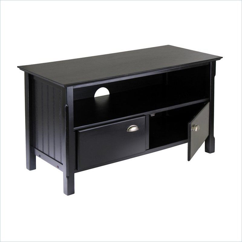   Timber Solid Wood Plasma/LCD Black TV Stand 021713202444  