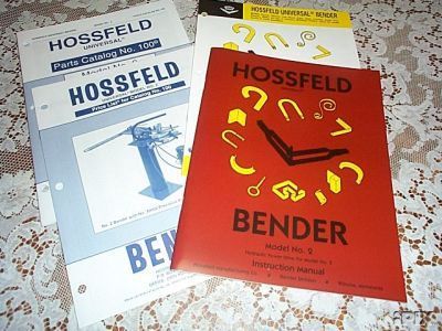 Hossfeld #2 Bender Manual,Tubing Bender Dies,Pipemaster  