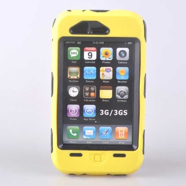 Heavy Duty Tough Cover Case Yellow For iphone 3G 3GS 8G  