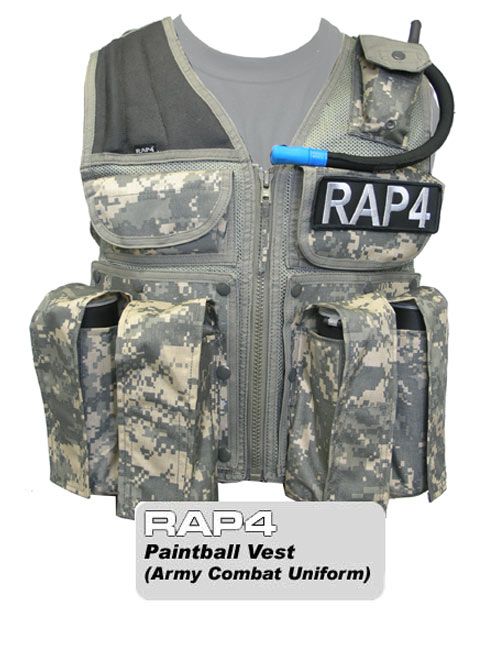RAP4 Strikeforce Paintball Vest COMPLETE Package ACU   