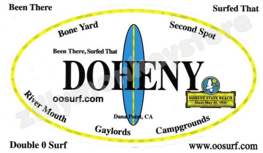 Doheny Dana Point Decal Surfing Bumper Sticker ==  