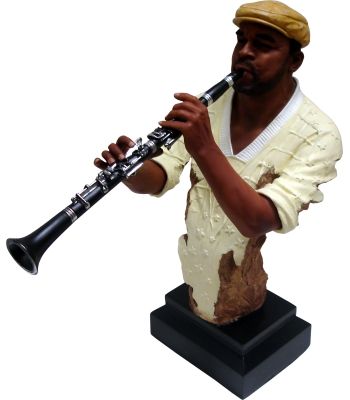 18 Jazz Musician Statue Clairnet Player Collezione di Tesoro  