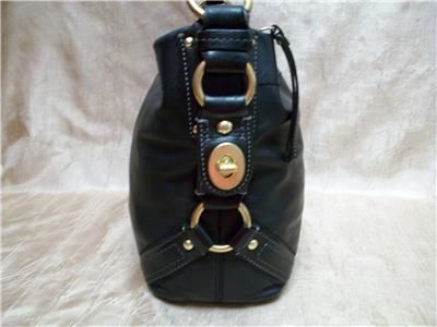 COACH SOFT BLACK LEATHER CARLY SHOULDERBAG 10615  