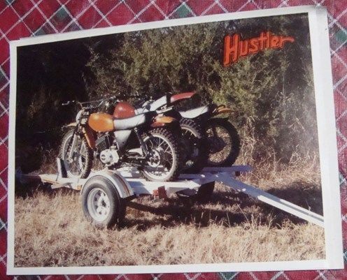 Vintage HUSTLER Motorcycle Trailer Brochure /w Letter  