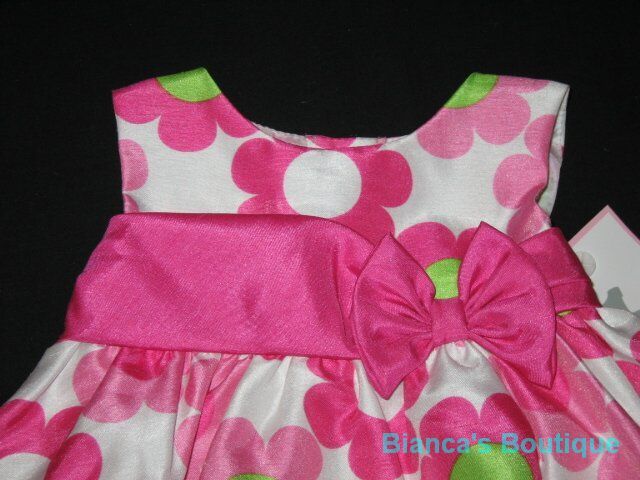   SATIN DAISY Dress Girls Baby 3m Spring Summer Clothes Easter  