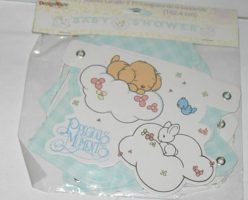 NEW PRECIOUS MOMENTS BABY SHOWER DECORATIONS BANNER 5FT  