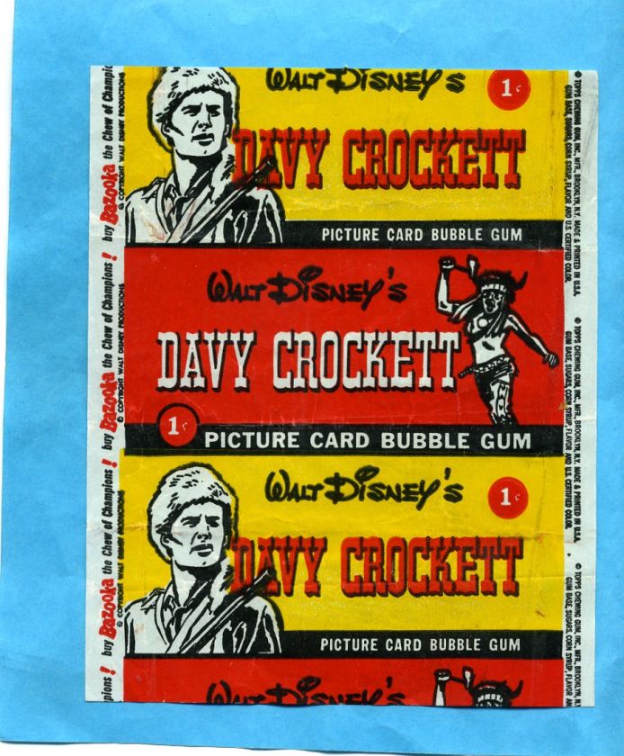 1956 Topps Davy Crockett gum card wrapper  